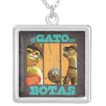 El Gato Con Botas Silver Plated Necklace by pussinboots at Zazzle