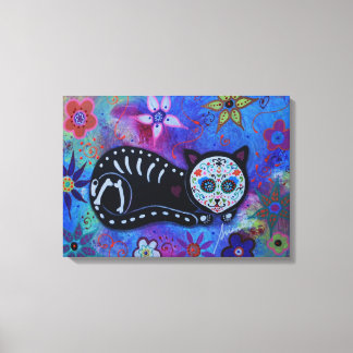 El Gato Dia de los Muertos Canvas Print