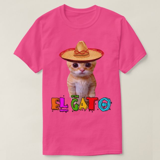 El Gato Meme Mexican Cat Latino Munchkin Kitty Cin T-Shirt (Design Front)