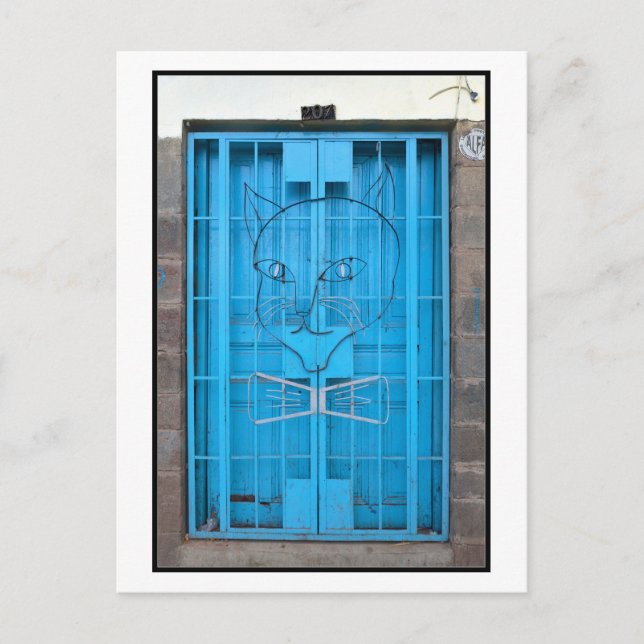 El Gato Negro Door, Cusco, Peru Postcard (Front)