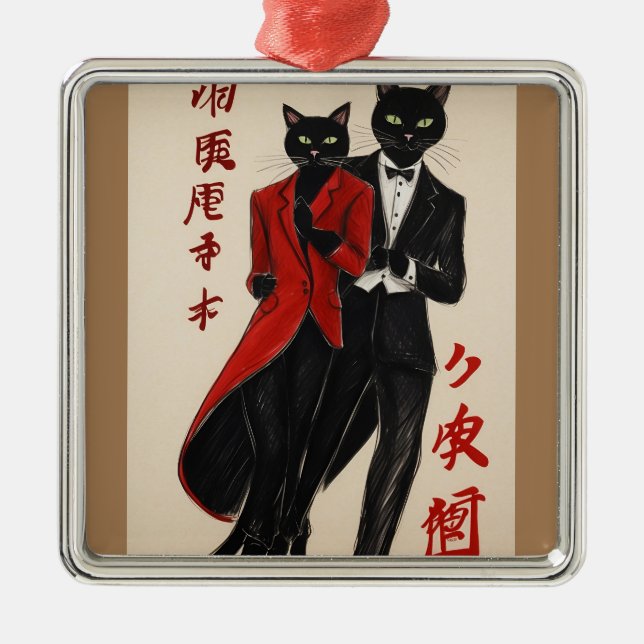 El Gato The Argentine Tango Maestro Metal Ornament (Front)