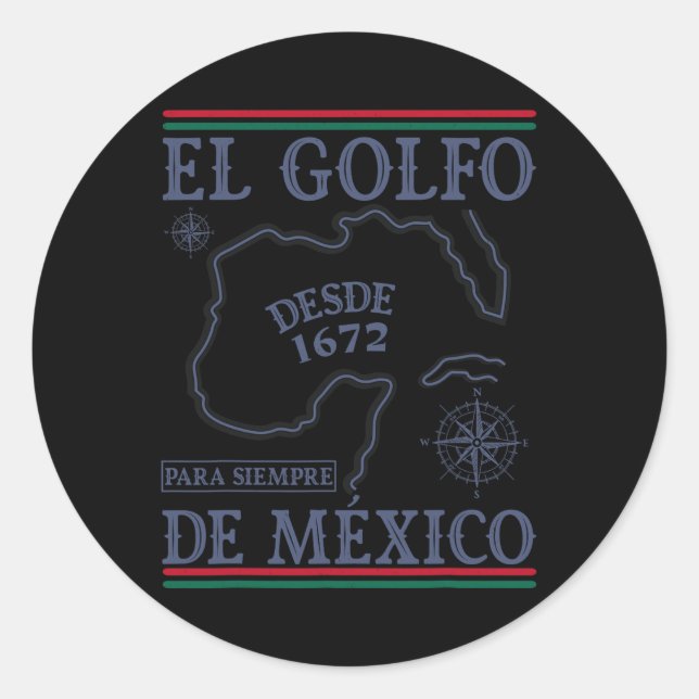 El Golfo De México  Classic Round Sticker (Front)