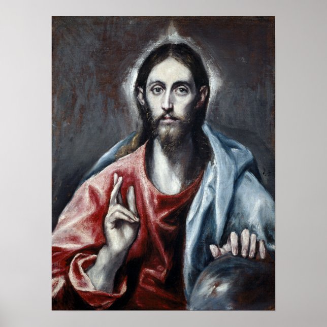 El Greco Christ Blessing The Saviour of the World Poster (Front)