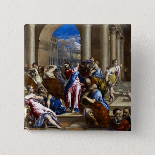 El Greco Christ Driving the Money Changers Button