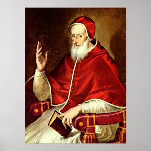 El Greco _ Portrait of Pope Pius V Poster