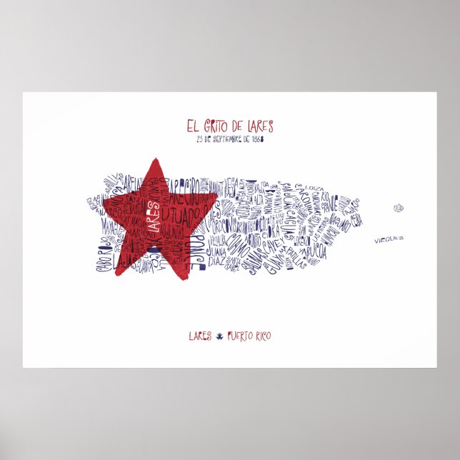 El Grito de Lares, Puerto Rico, We Love You Poster (Front)