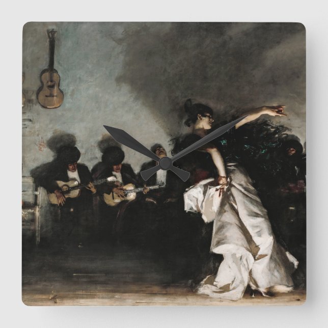 El Jaleo, 1882 by John Singer Sargent Square Wall Clock (Front)
