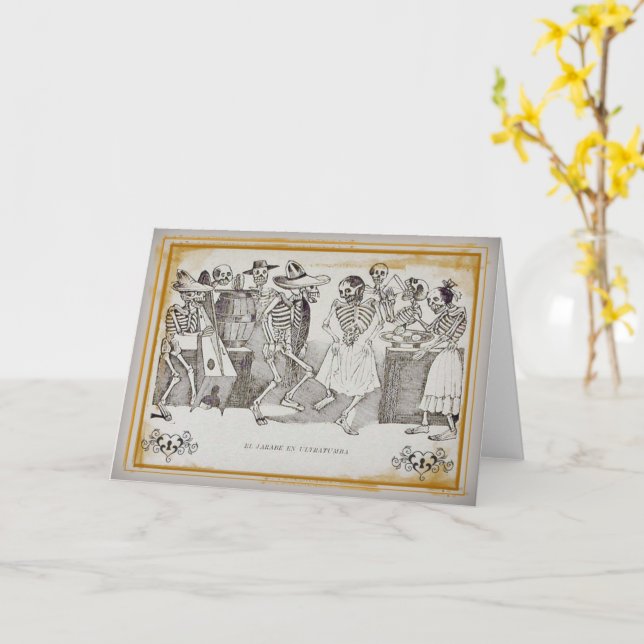 El jarabe en ultratumba - Dia De Los Muertos Card (Yellow Flower)