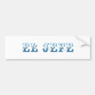 El Jefe logo Floreado blue azul Bumper Sticker