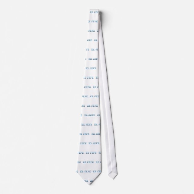El Jefe logo Floreado blue azul Neck Tie (Front)