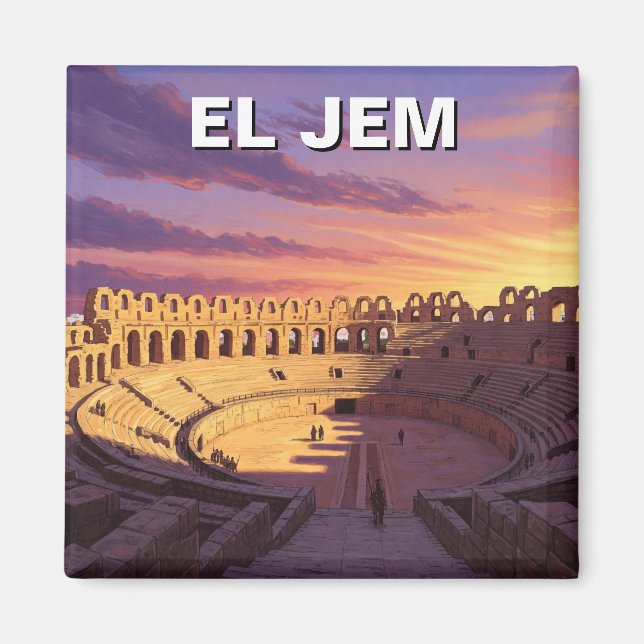 El Jem Amphitheater Tunisia Travel Magnet (Front)