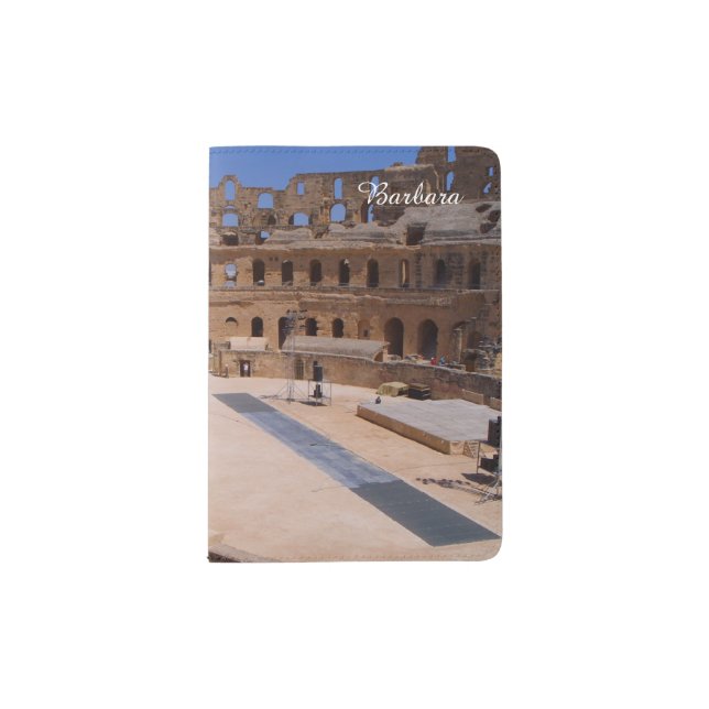 El Jem Ancient Roman Amphitheatre Tunisia Passport Holder (Front)