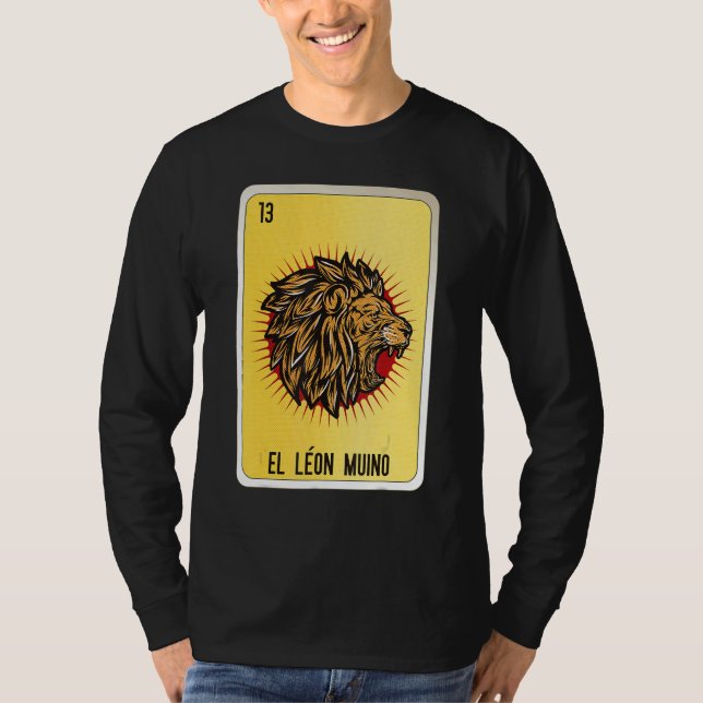 El Leon Muino Mexican Slang Lottery Bingo Cards T-Shirt (Front)