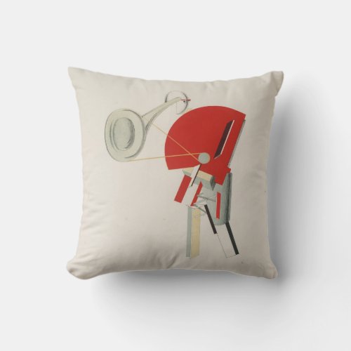 El Lissitzky _ Announcer 1923 Lissitzky painting Throw Pillow