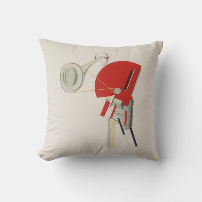 El Lissitzky - Announcer, 1923 Lissitzky painting Throw Pillow (Front)