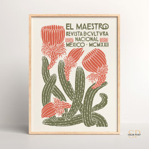 El Maestro Vintage Mexican Cultural Magazine Cover Poster