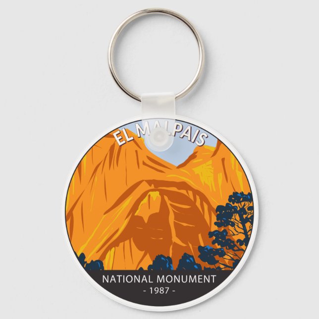  El Malpais National Monument New Mexico Vintage Keychain (Front)