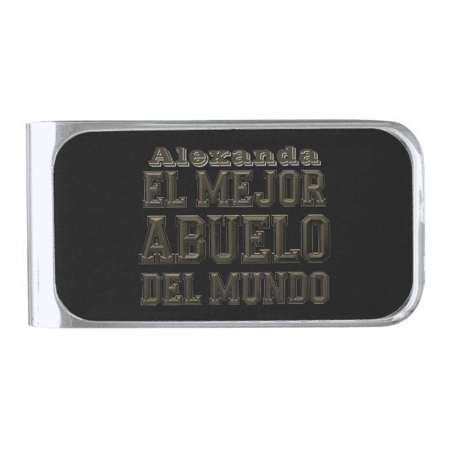 El Mejor Abuelo del Mundo Best Grandpa Spanish Silver Finish Money Clip (Front)