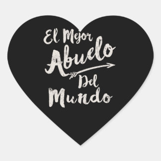 El Mejor Abuelo Del Mundo Grandpa Fathers Day Heart Sticker
