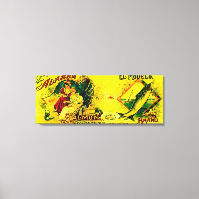 El Modelo Salmon Can LabelKarluk, AK Canvas Print (Front)