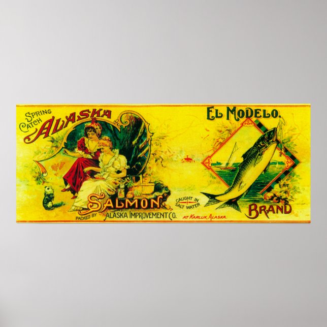 El Modelo Salmon Can LabelKarluk, AK Poster (Front)