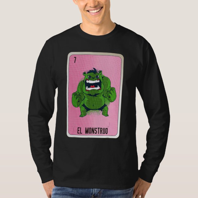 El Monstruo Mexican Slang Lottery Bingo Cards T-Shirt (Front)