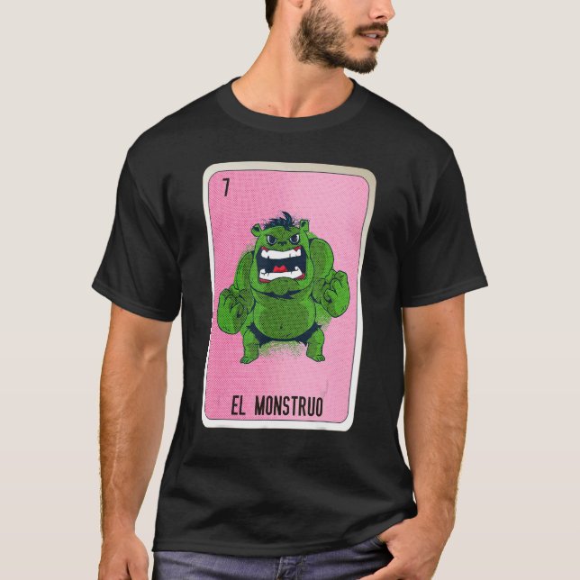 El Monstruo Mexican Slang Lottery Bingo Cards T-Shirt (Front)