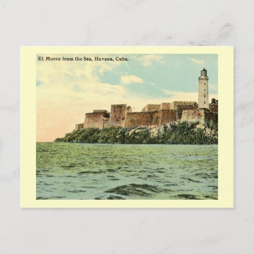 El Morro from the Sea Havana Cuba 1913 Vintage Postcard