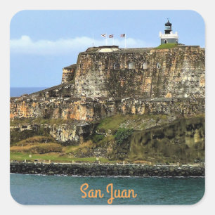 El Morro Guarding San Juan Bay Entrance Square Sticker