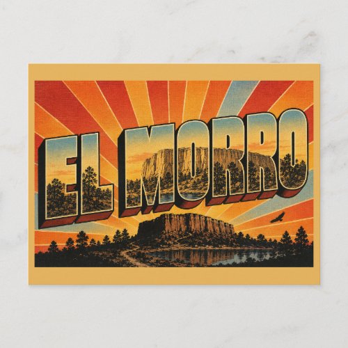 El Morro New Mexico Sandstone Bluff Desert Art Postcard
