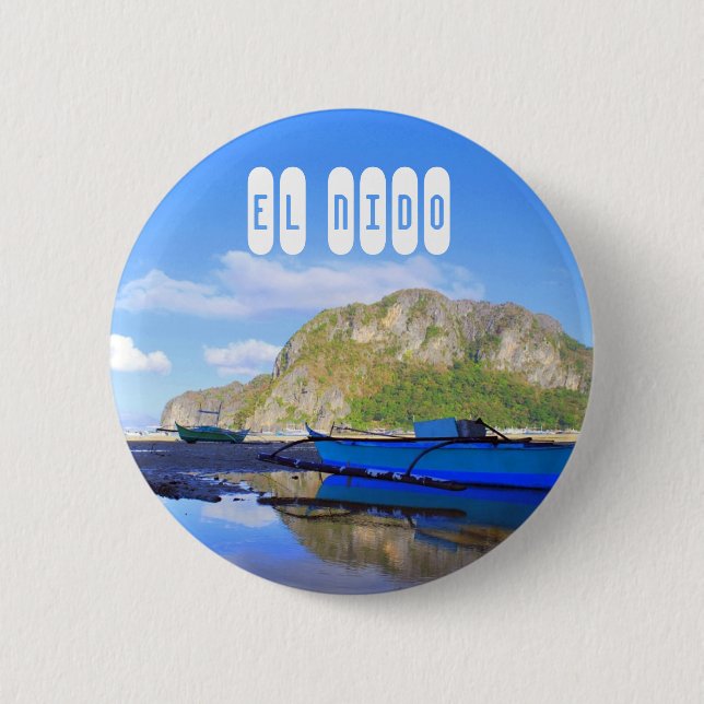 El Nido Beach in Palawan Philippines Pinback Button (Front)