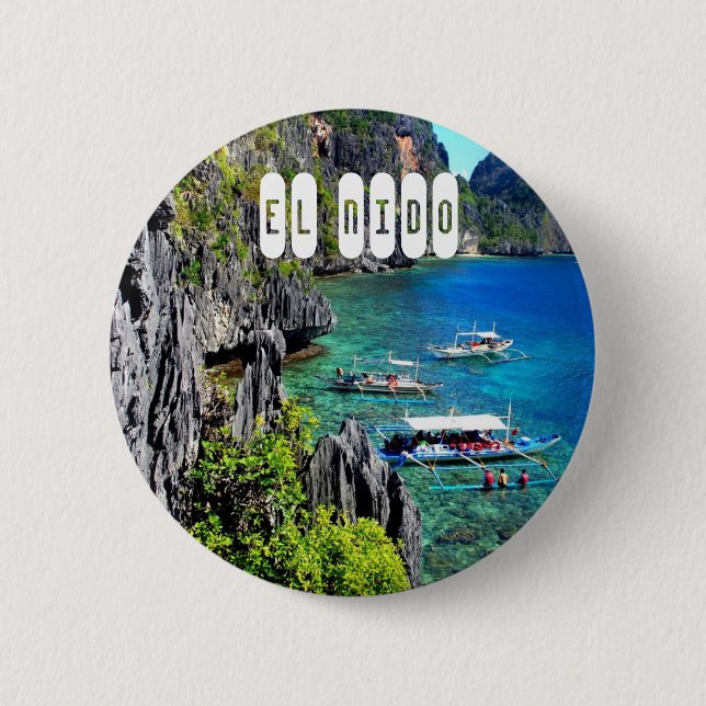 El Nido Island in Palawan Philippines Button (Front)