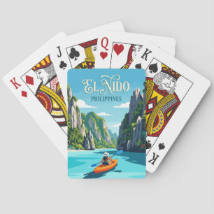 El Nido Palawan, Philippines, kayaker Poker Cards