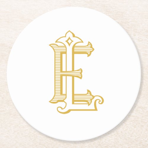 EL or LE monogram coasters antique vintage in gold