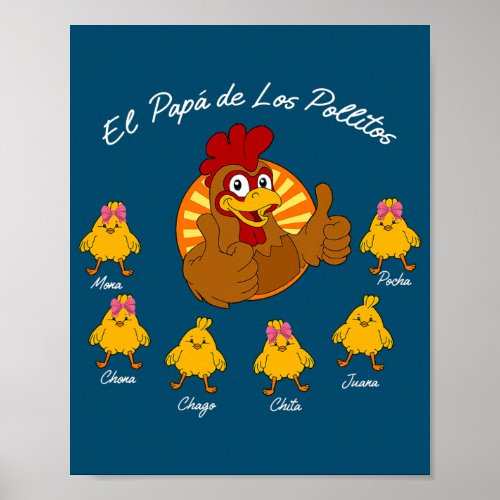 El Papa De Los Pollitos Gift for Dad from Poster