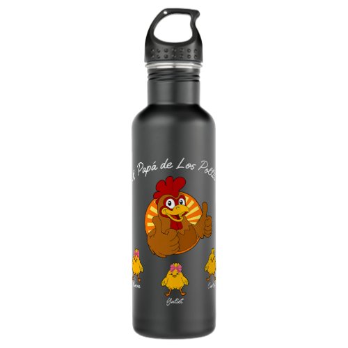 El Papa De Los Pollitos Gift for Dad from Stainless Steel Water Bottle