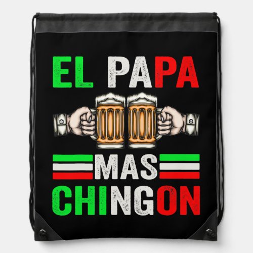 El papa mas chingon  drawstring bag