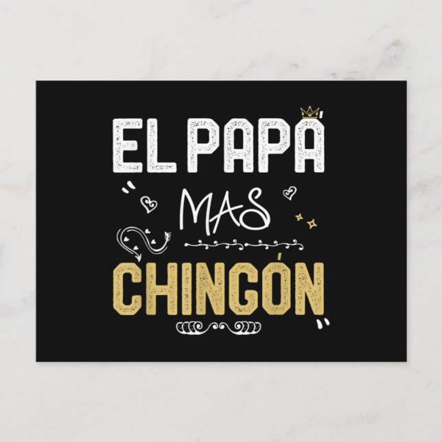 El Papa Mas Chingon Spanish Dad Cool Mexican Postcard (Front)