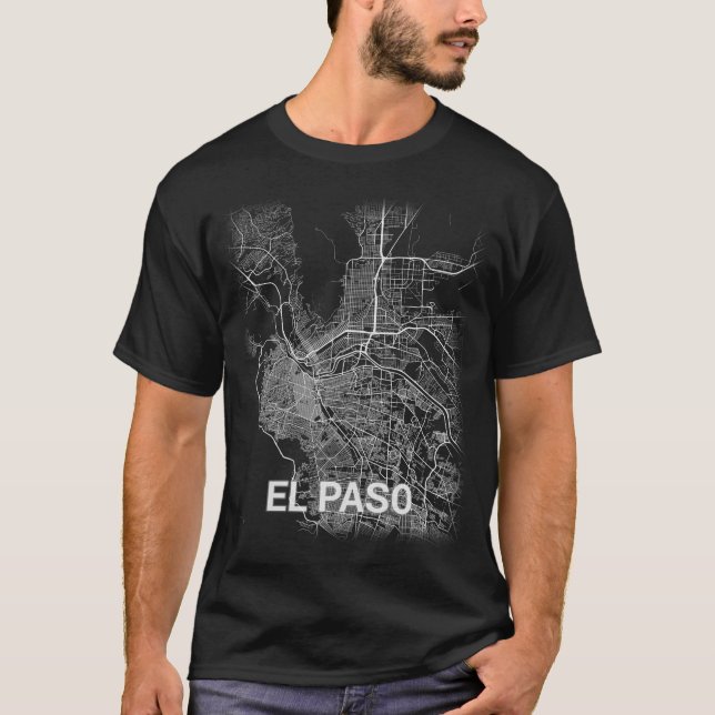 El Paso city map (LARGE PRINT) T-Shirt (Front)