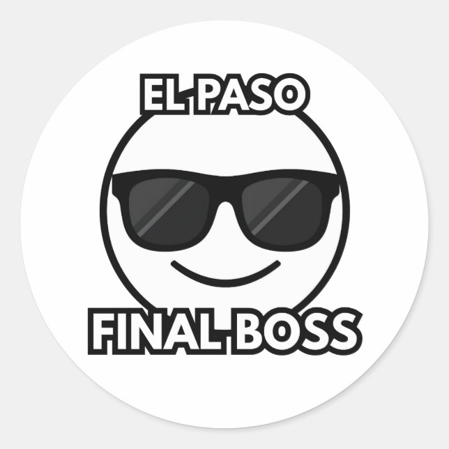 El Paso Final Boss Cool Emoji Sticker (Front)