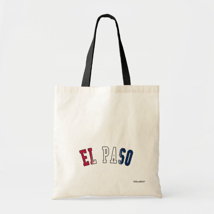 El Paso in Texas State Flag Colors Canvas Bag