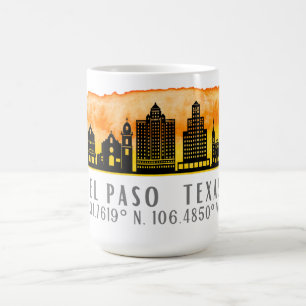 El Paso Skyline Latitude and Longitude Coffee Mug