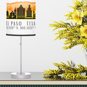 El Paso Skyline Latitude and Longitude Table Lamp