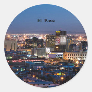 El Paso, Texas at Night Classic Round Sticker