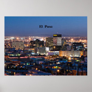 El Paso, Texas at Night Poster