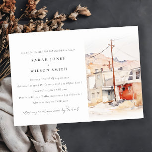 El Paso Texas City Scape Rehearsal Dinner Invitation