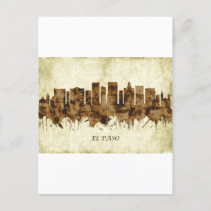 El Paso Texas Cityscape Invitation Postcard
