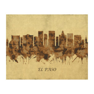 El Paso Texas Cityscape Wood Wall Art