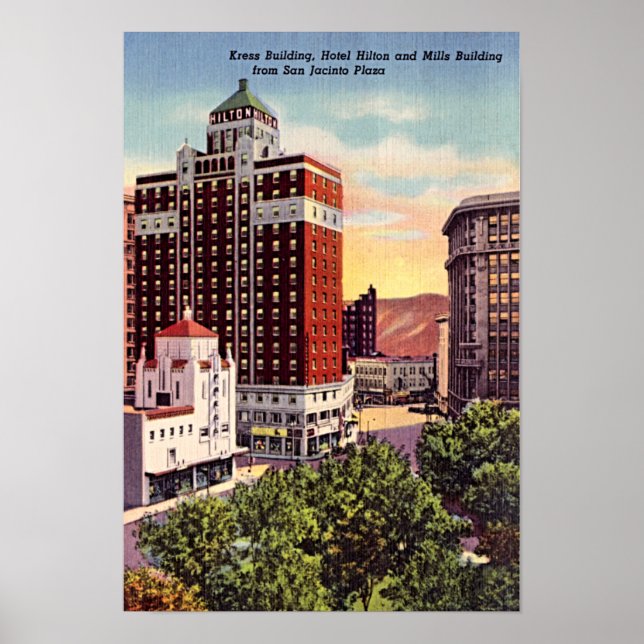 El Paso, Texas Downtown 1940 Poster (Front)