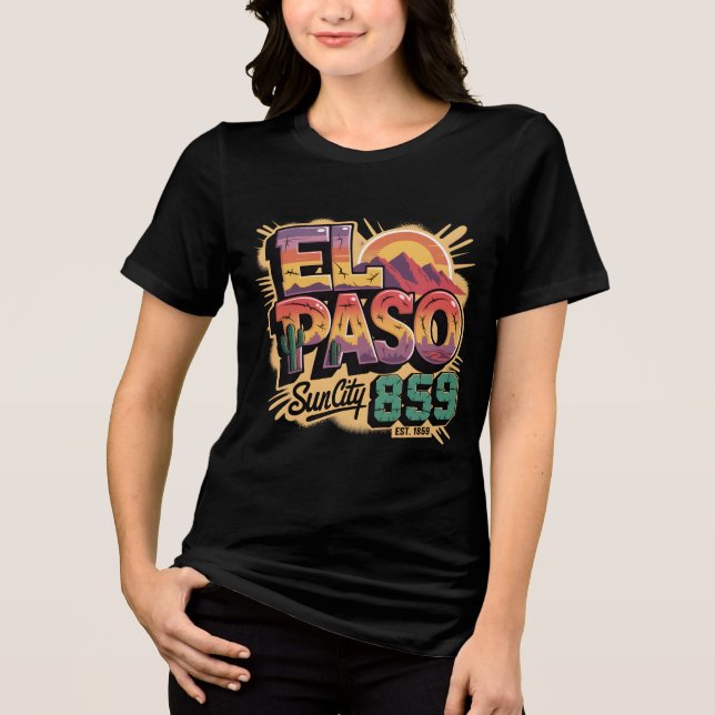 El Paso Texas Graffiti Mural Street Art Design Tri-Blend Shirt (Front)